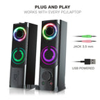 Colunas ADVANCE SOUNDPHONIC 2.0 RGB 6W RMS PC
