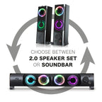 Colunas ADVANCE SOUNDPHONIC 2.0 RGB 6W RMS PC