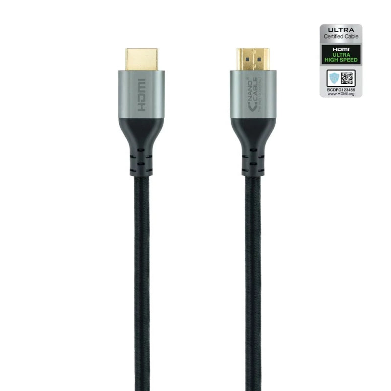 Cabo HDMI V2.1 Ultra High Speed Nanocable A M/M 1 M Preto Certificado ULTRA