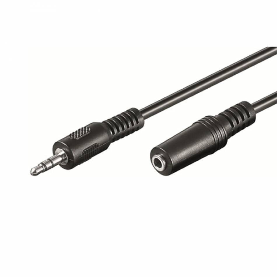 Cabo Extensão de Áudio Ewent EC1652 Jack 3.5mm Macho/Fêmea 5m Preto