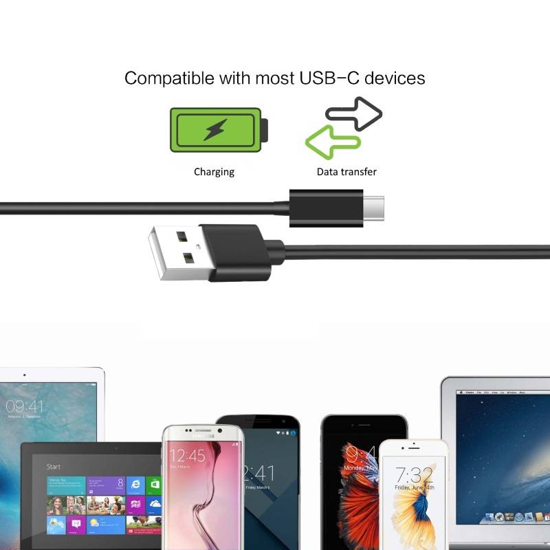 Cabo USB-A p/ USB-C Ewent EC1033 1m Preto