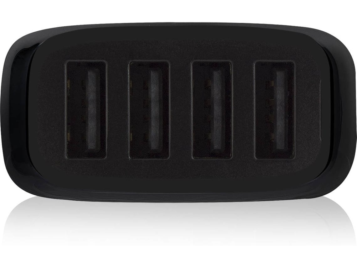 Carregador Isqueiro Ewent USB de 4 Portas 9.6A 48W Preto