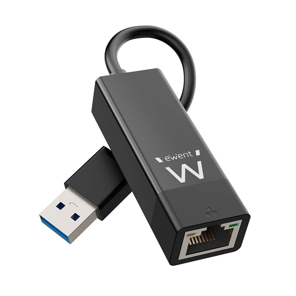 Adaptador de Rede Ewent EW1017 Gigabit Ethernet USB 3.2 Gen 1 Preto