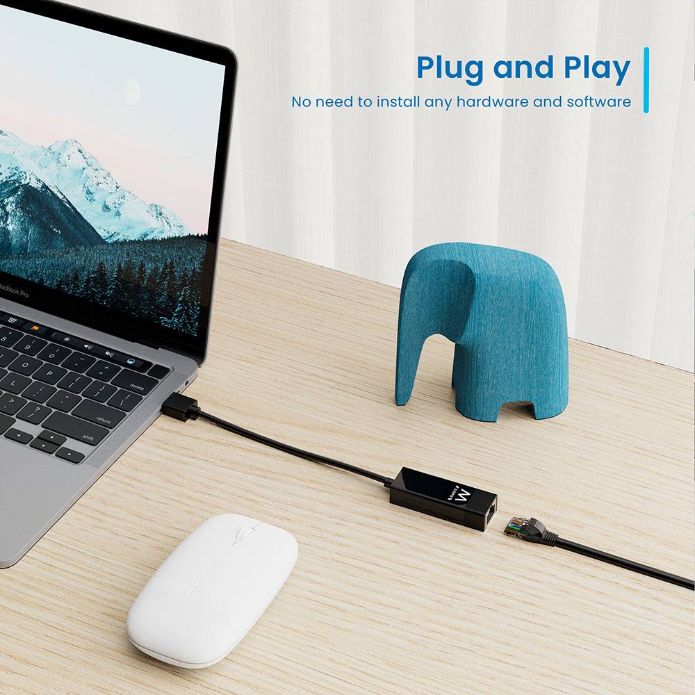 Adaptador de Rede Ewent EW1017 Gigabit Ethernet USB 3.2 Gen 1 Preto