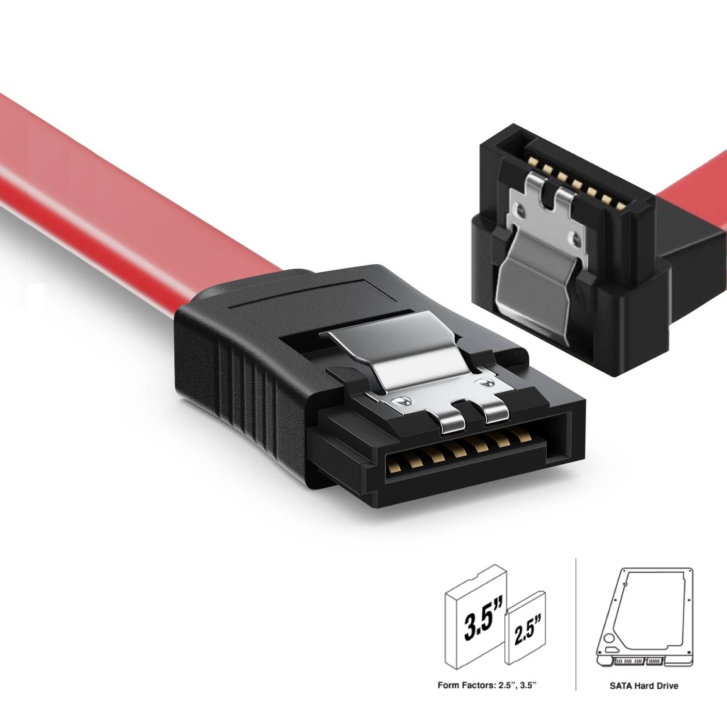 Cabo SATA III Ewent EC1513 Com Ângulo Reto 90º 0.3m Vermelho