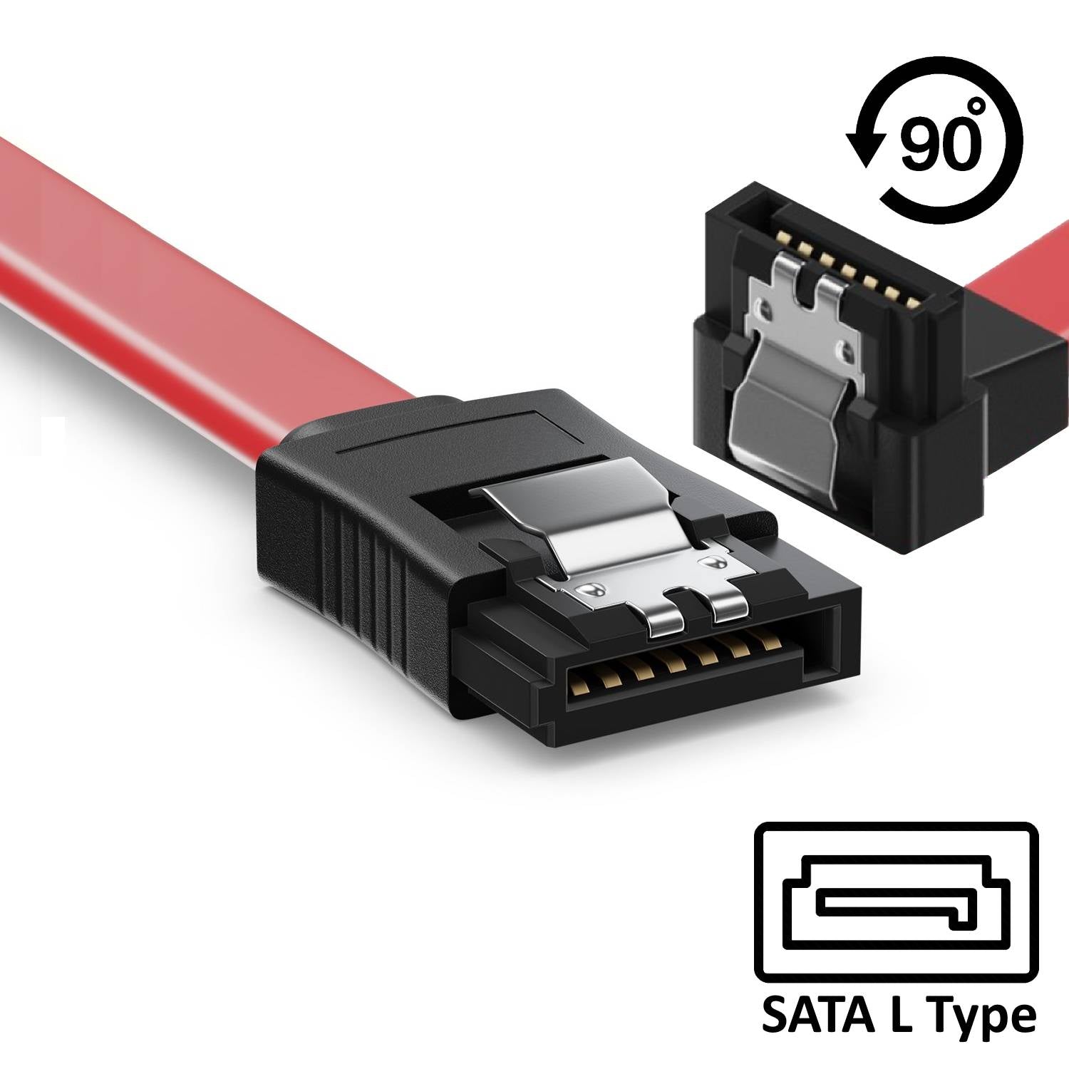 Cabo SATA III Ewent EC1513 Com Ângulo Reto 90º 0.3m Vermelho