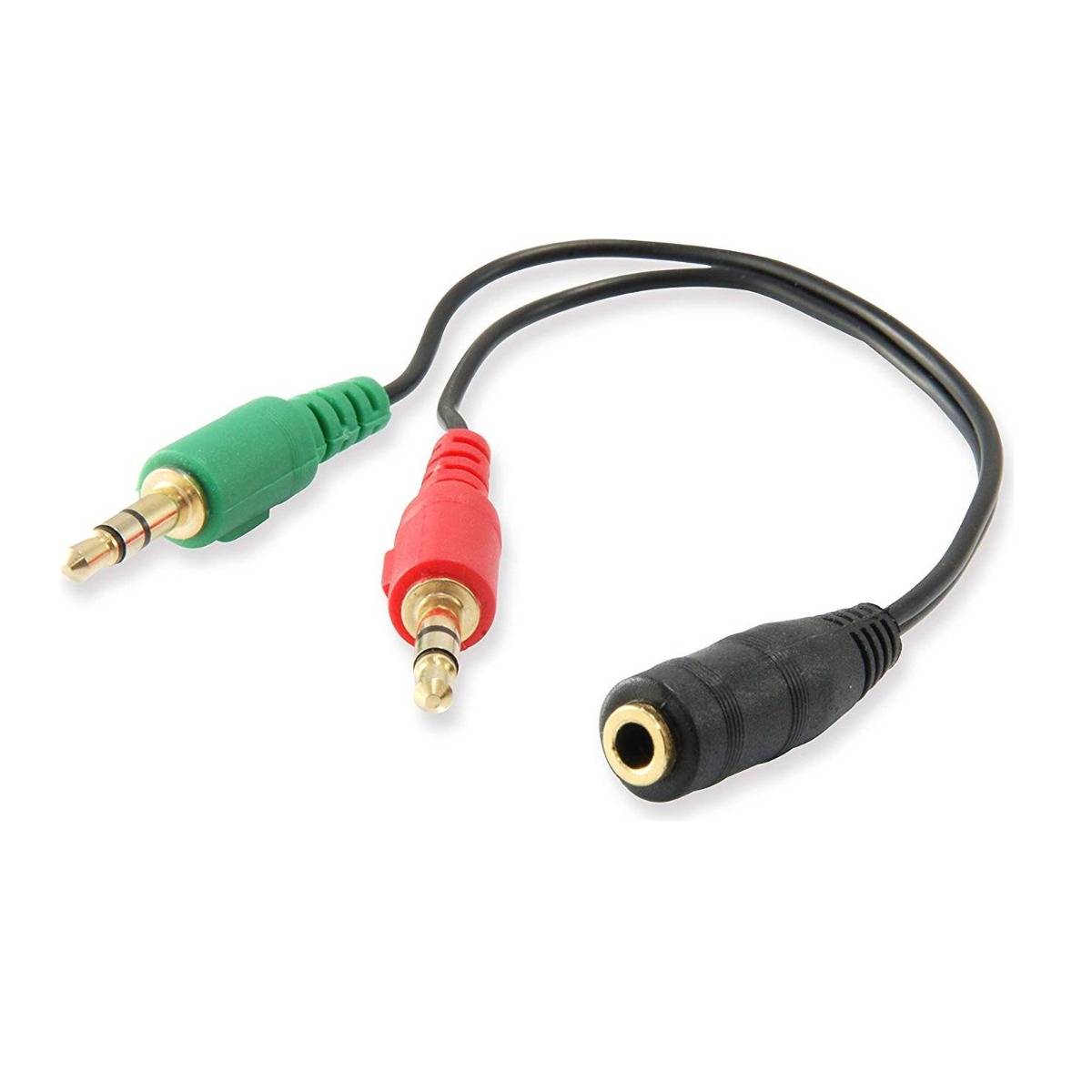 Cabo Audio Splitter Ewent EC1642 1xJack 3.5mm Fêmea para 2xJack 3.5mm Macho 0.15m Preto