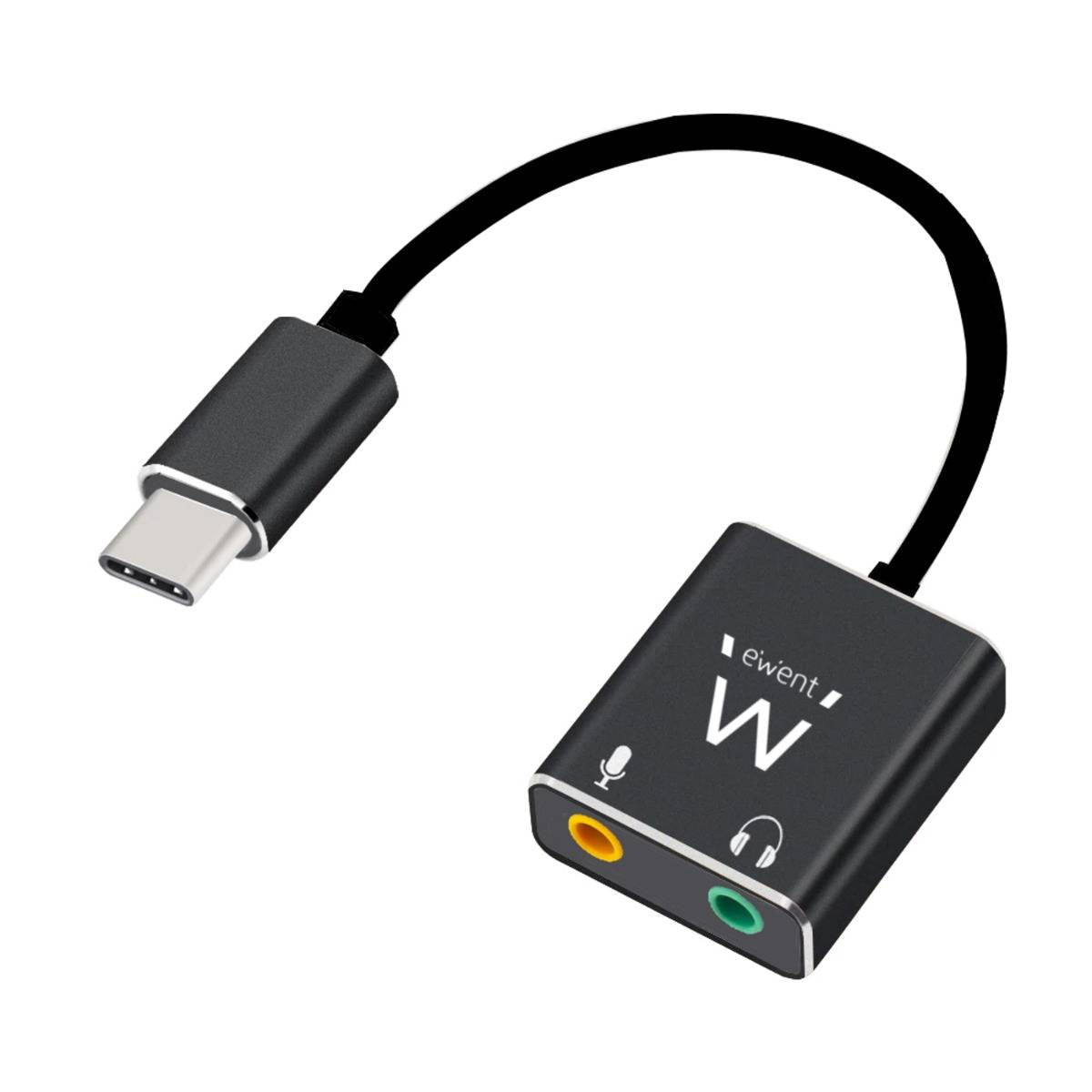 Adaptador Áudio Ewent EC1645 USB Type C para 2xJack 3.5mm Fêmea