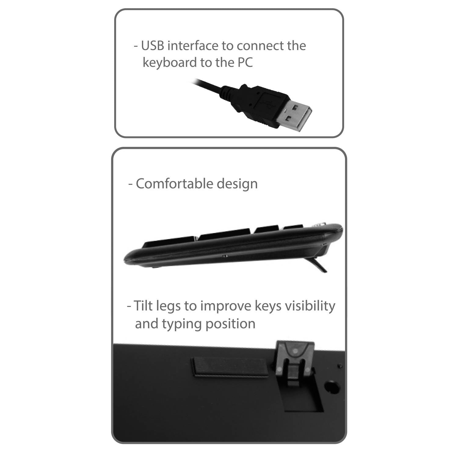 Teclado Ewent EW3195 Multimédia USB PT Preto
