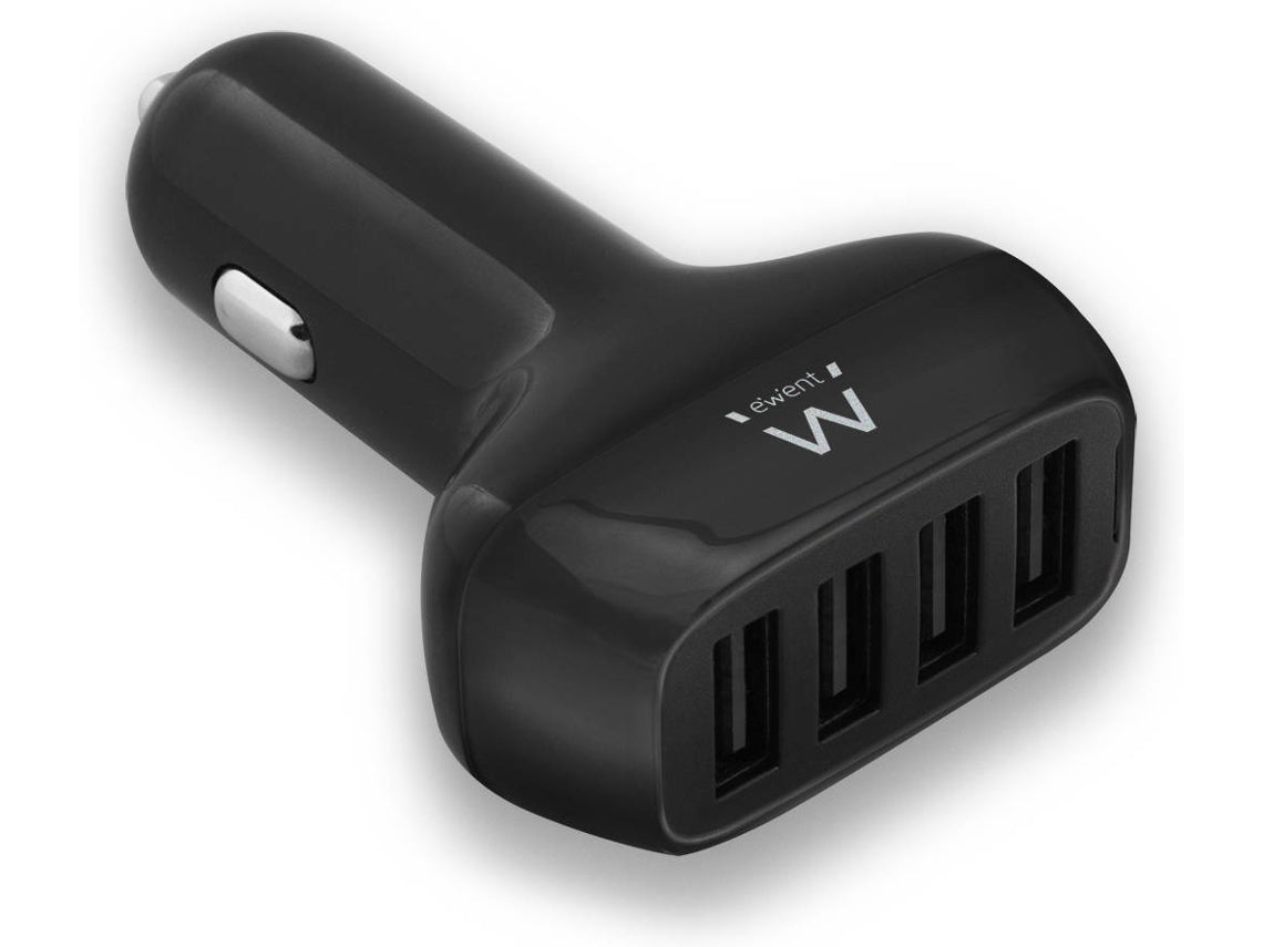 Carregador Isqueiro Ewent USB de 4 Portas 9.6A 48W Preto