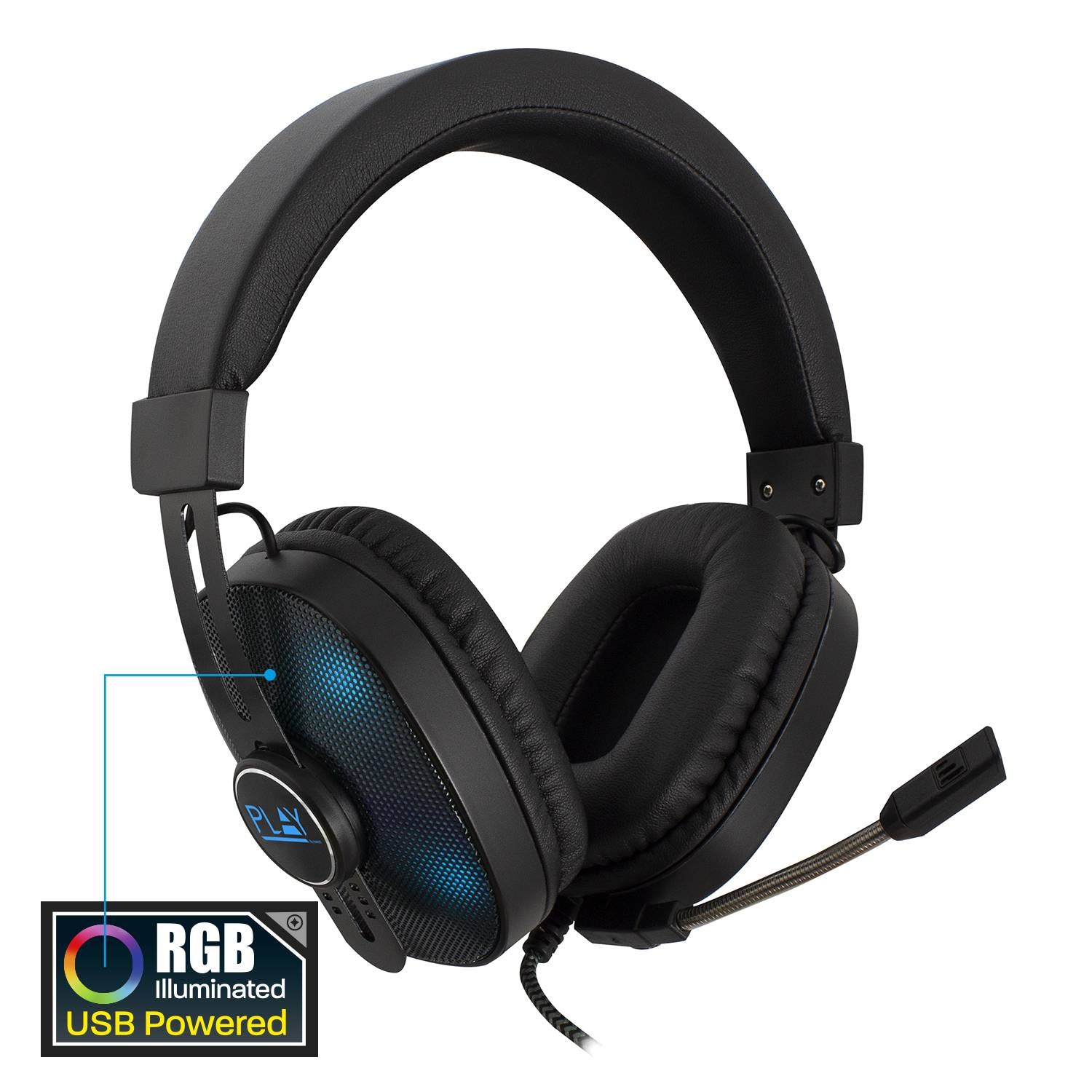 Headset Ewent PL3321 Gaming LED RGB PC/Xbox One/PS4 Preto