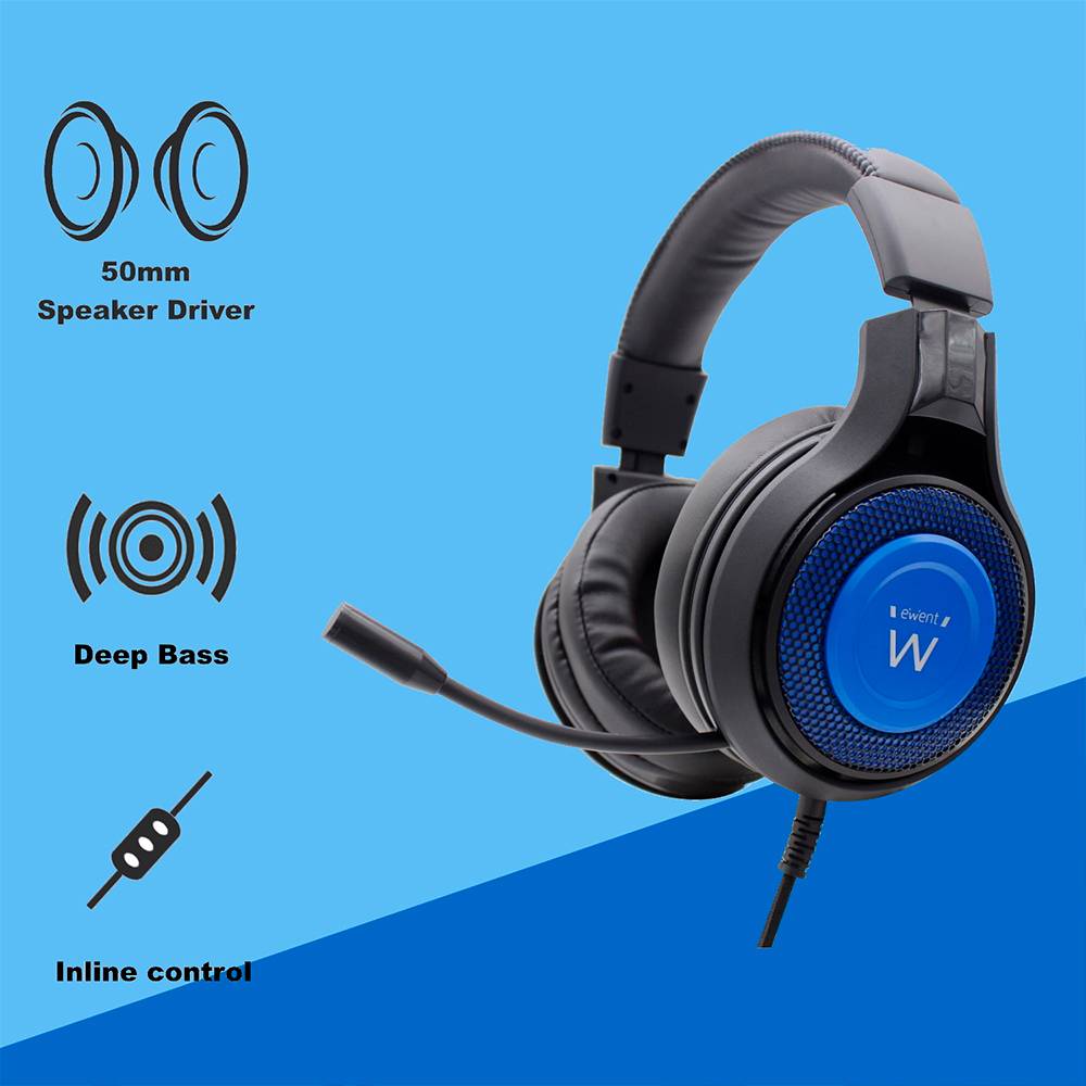 Headset Ewent PL3322 Gaming PC/Xbox One/PS4/PS5 Preto