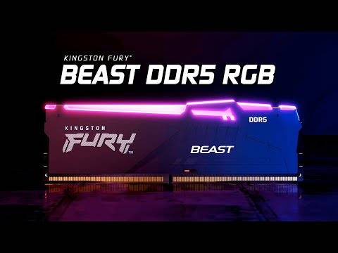 Memória RAM DIMM Kingston Fury Beast RGB 16GB (1x16GB) DDR5-5600MHz (Intel XMP) CL40 (40-40-40) 1.25V 1Rx8 Preta