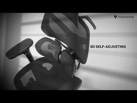 Cadeira de Escritório Ergonómica ThunderX3 Flex Pro Mesh Preta