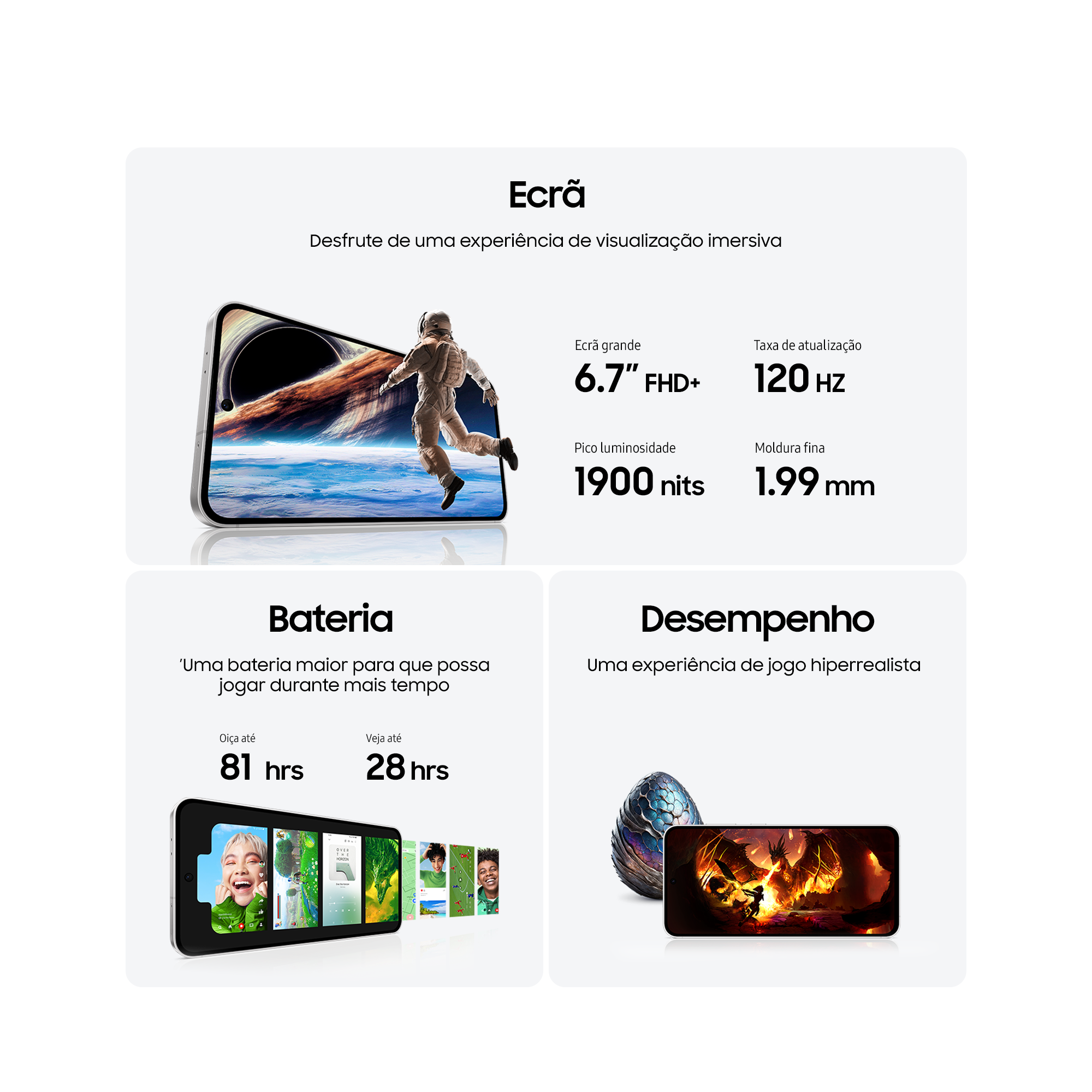 Smartphone Samsung Galaxy S24 FE 6.7" 8GB/128GB Dual SIM Grafite