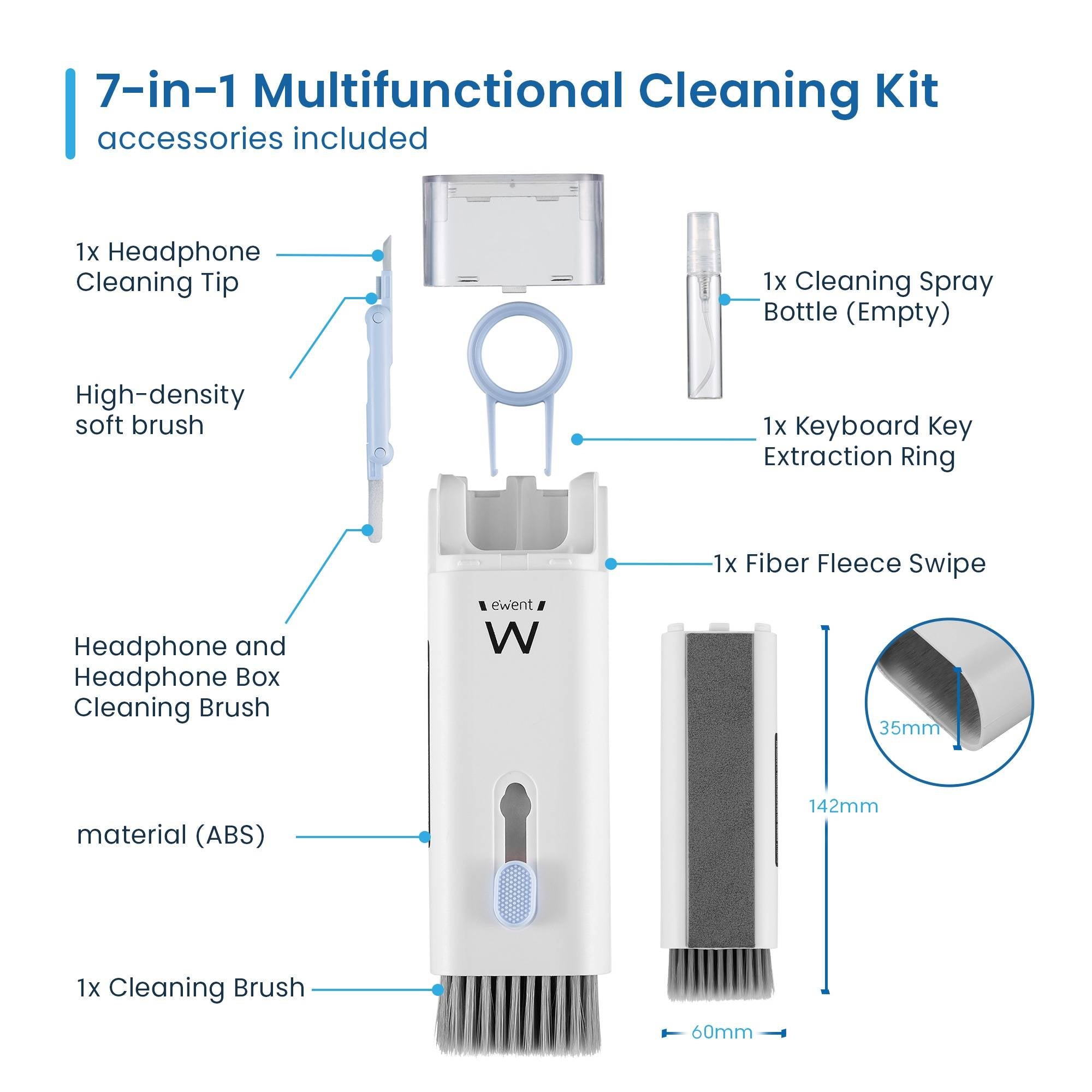 Kit de Limpeza Multifuncional 7 em 1 Ewent EW5630