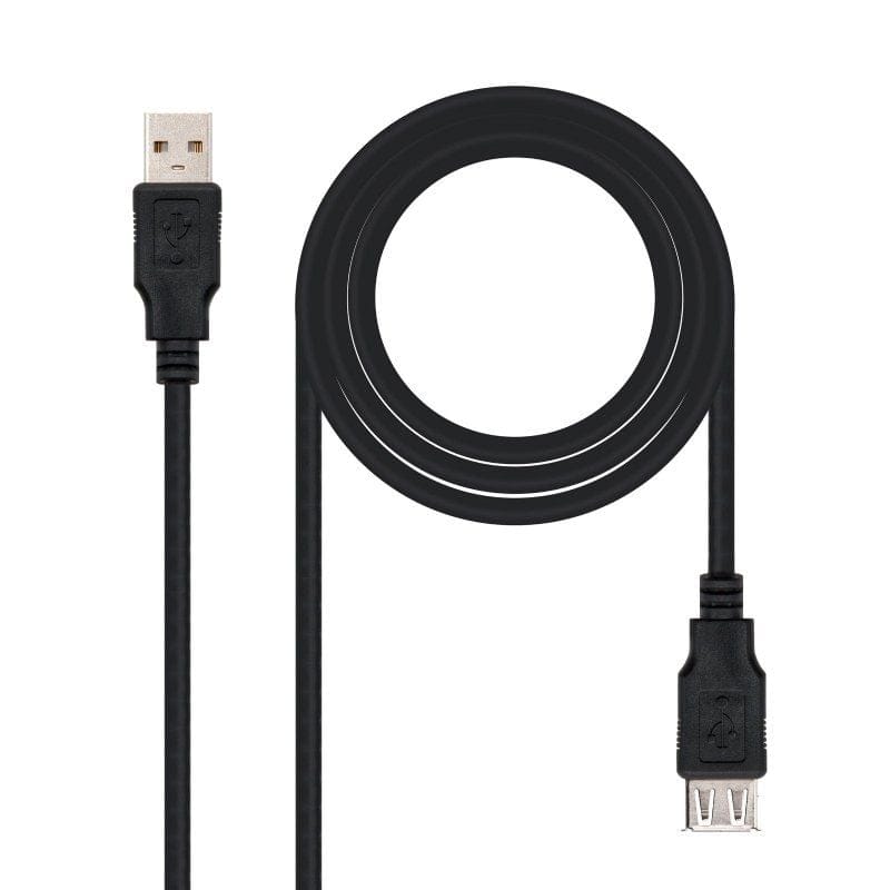 Cabo USB 2.0 Nanocable USB-A M/F 1 M Preto