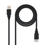 Cabo USB 2.0 Nanocable USB-A M/F 1 M Preto