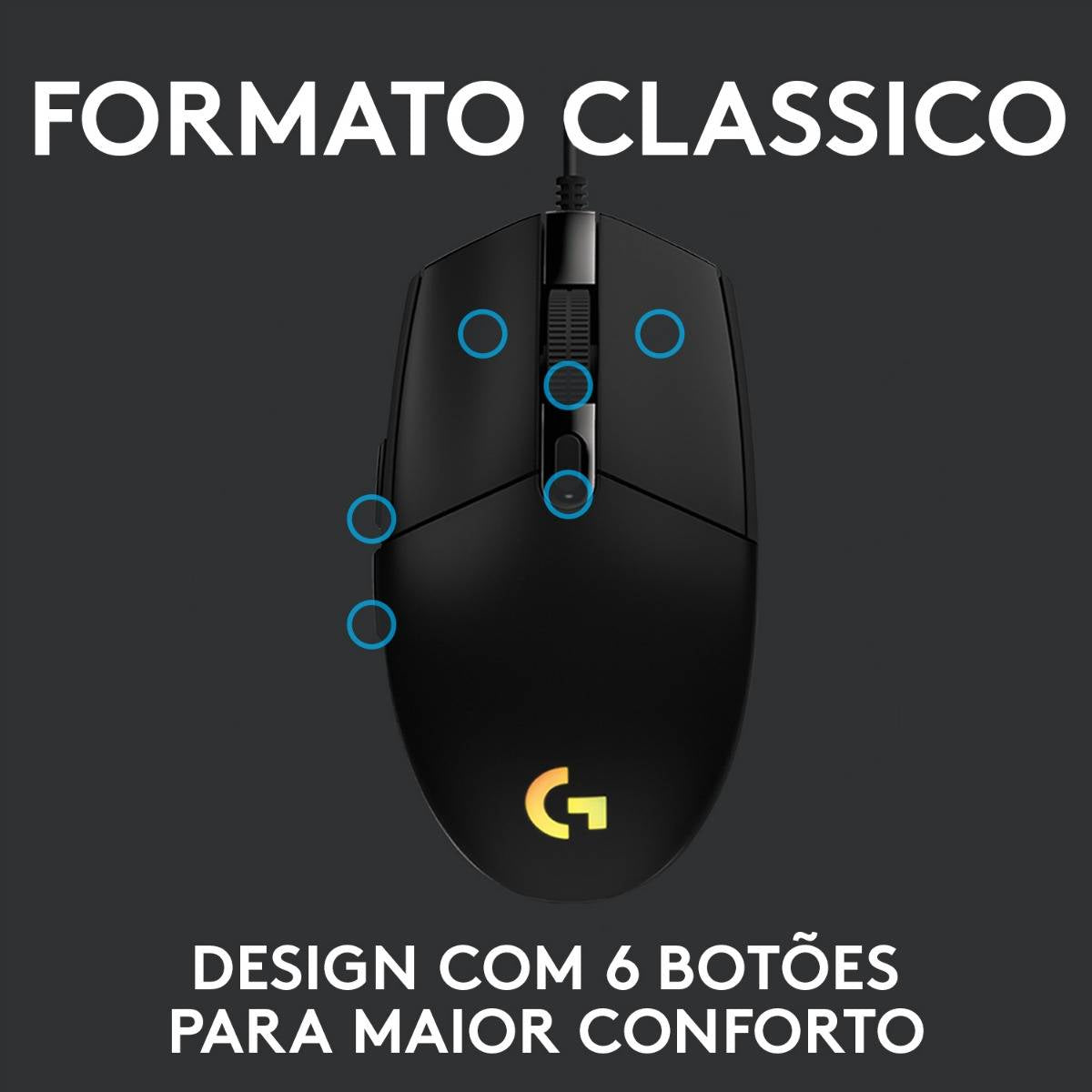 Rato Óptico Logitech G203 Lightsync RGB 8000DPI Preto