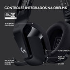 Headset Logitech G733 Lightspeed Wireless RGB Gaming Preto