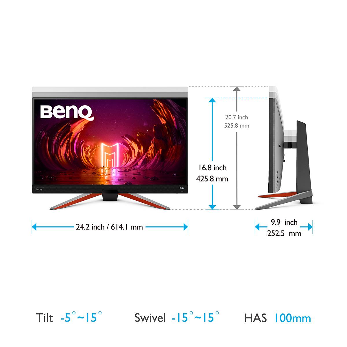 Monitor BenQ Mobiuz EX2710Q IPS W-LED 27" QHD 16:9 165Hz FreeSync Premium