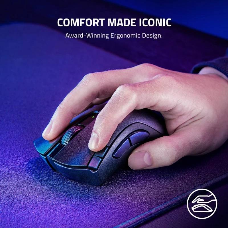 Rato Óptico Razer Deathadder V2 X HyperSpeed Wireless/Bluetooth 14000DPI Preto
