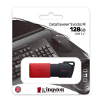 Pen Drive Kingston DataTraveler Exodia M USB 3.2 128GB Preta/Vermelha