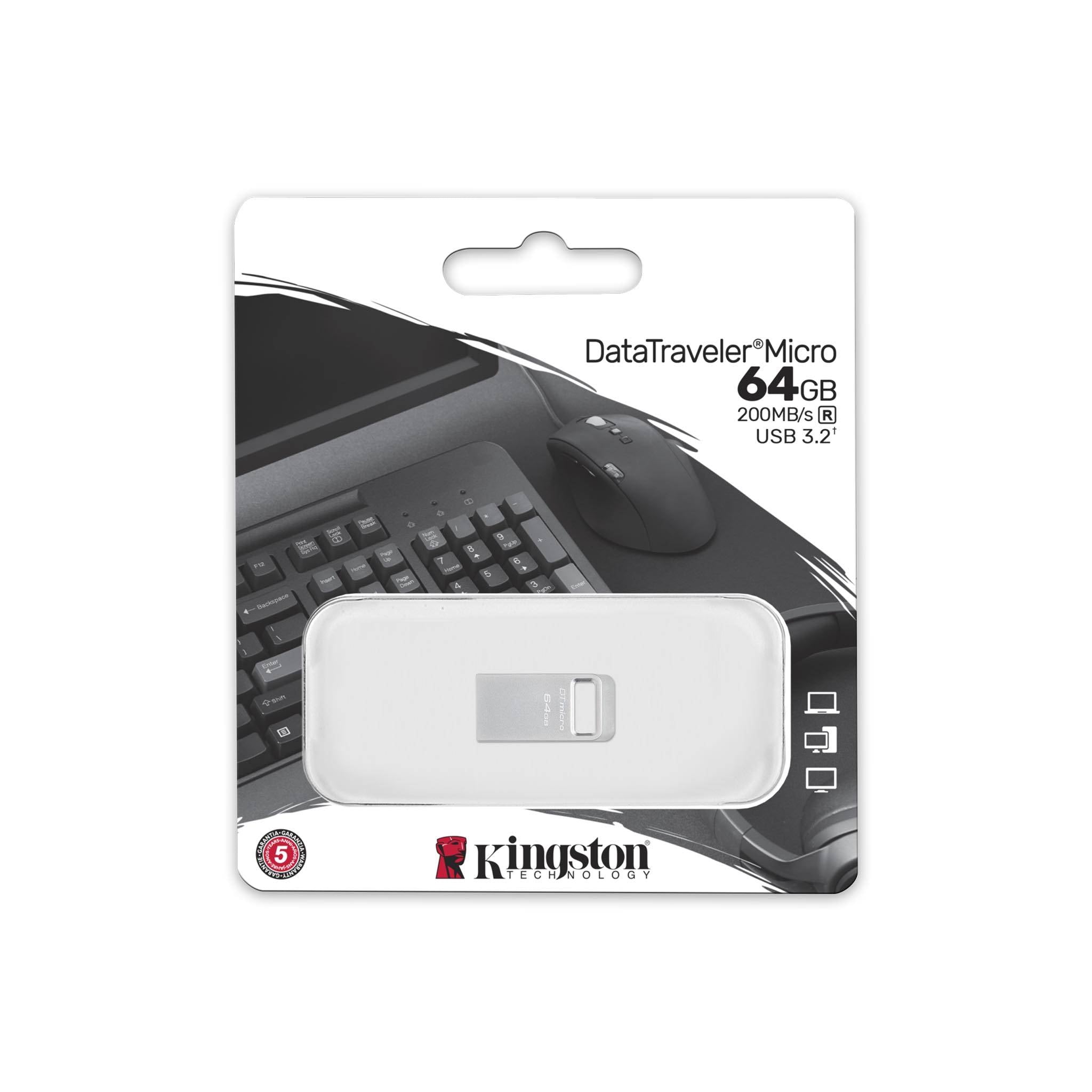 Pen Drive Kingston DataTraveler Micro USB 3.2 64GB Metal