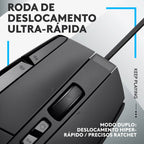 Rato Óptico Logitech G502 X Wired Hero 25600DPI Gaming Preto