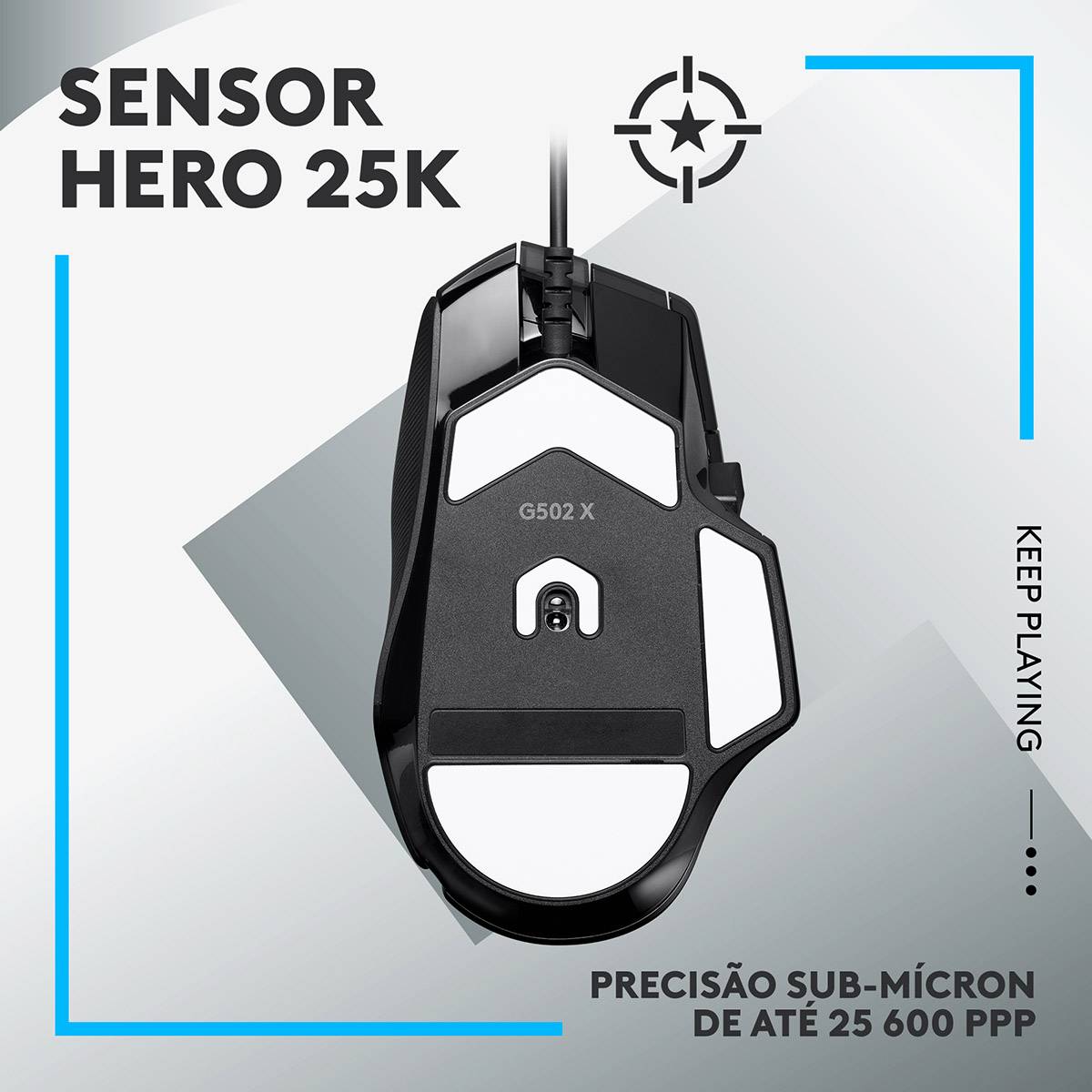 Rato Óptico Logitech G502 X Wired Hero 25600DPI Gaming Preto