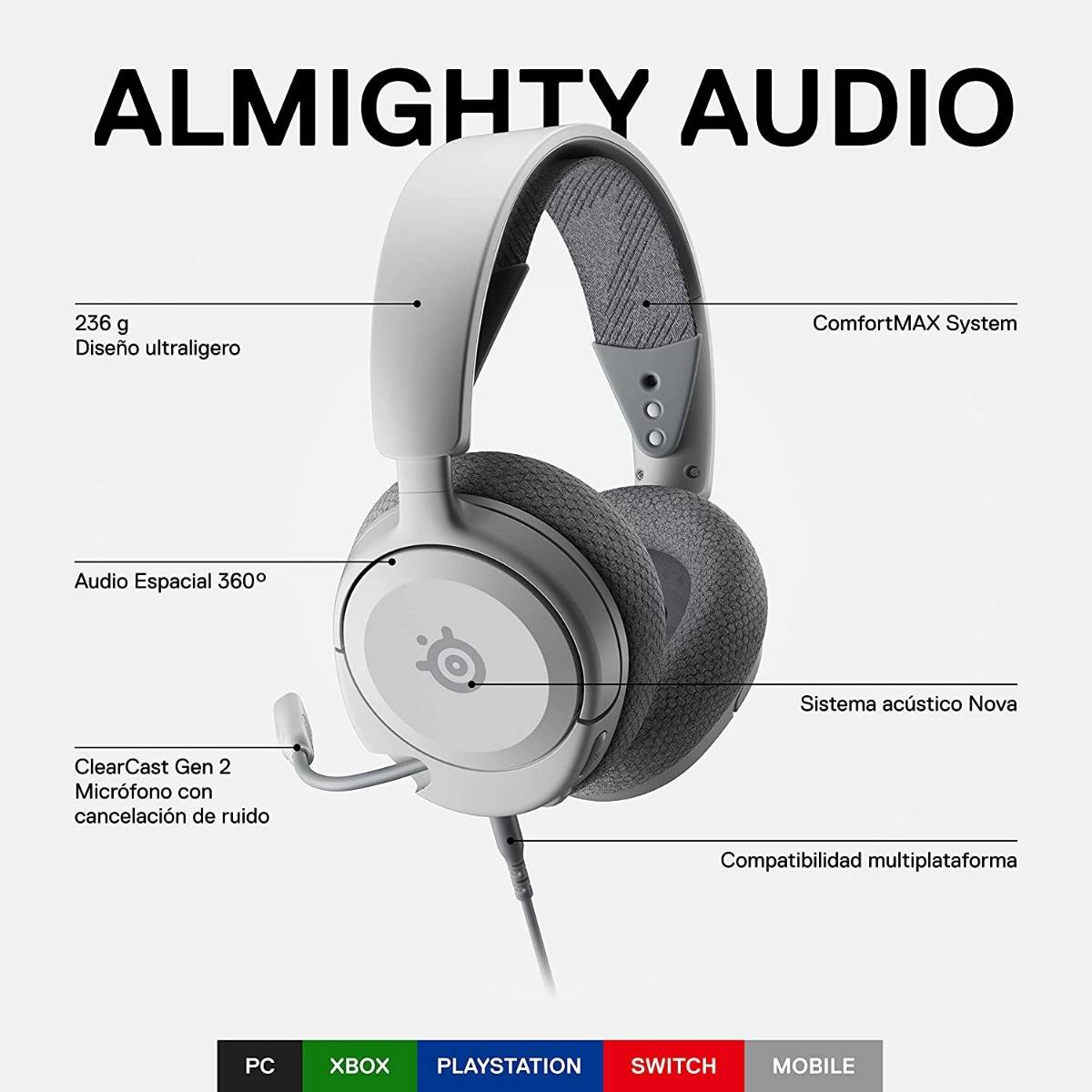 Headset SteelSeries Arctis Nova 1 Branco