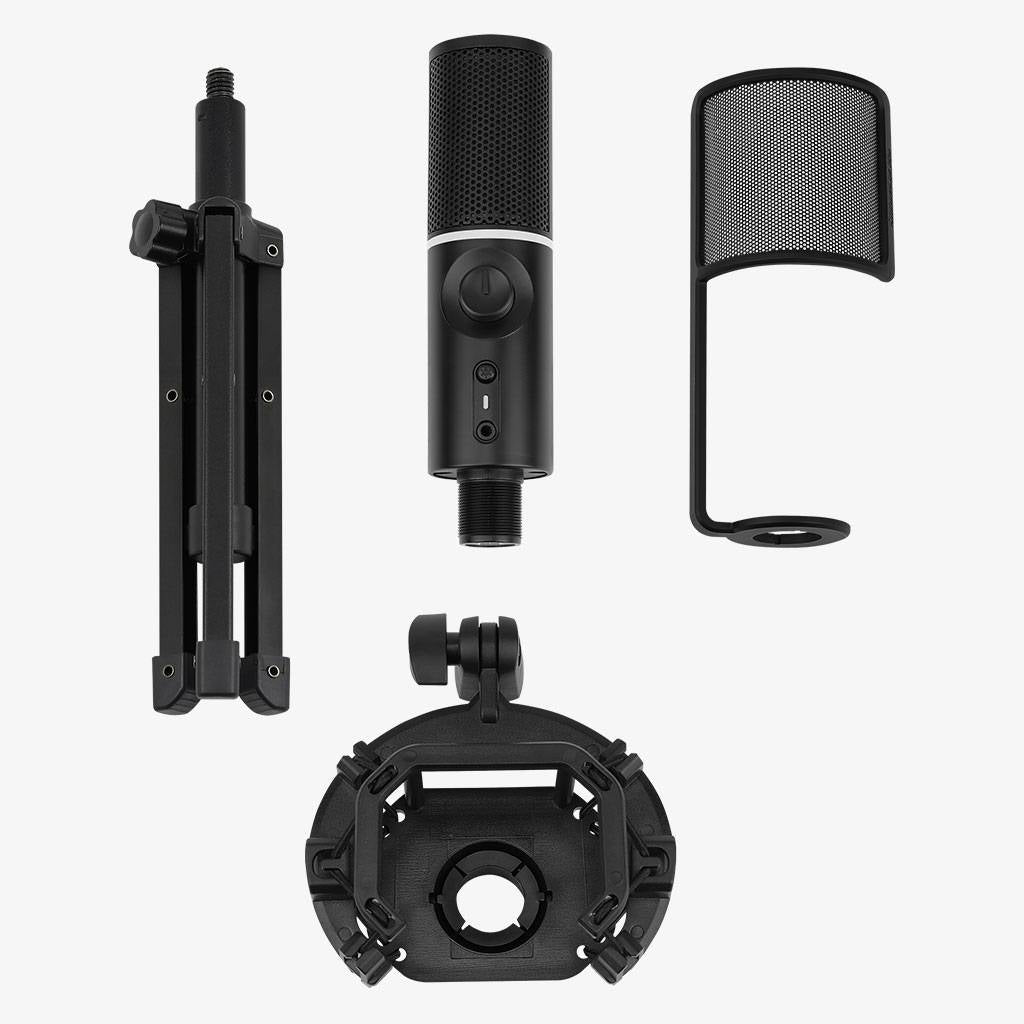 Microfone Streamplify Mic RGB Tripod Preto