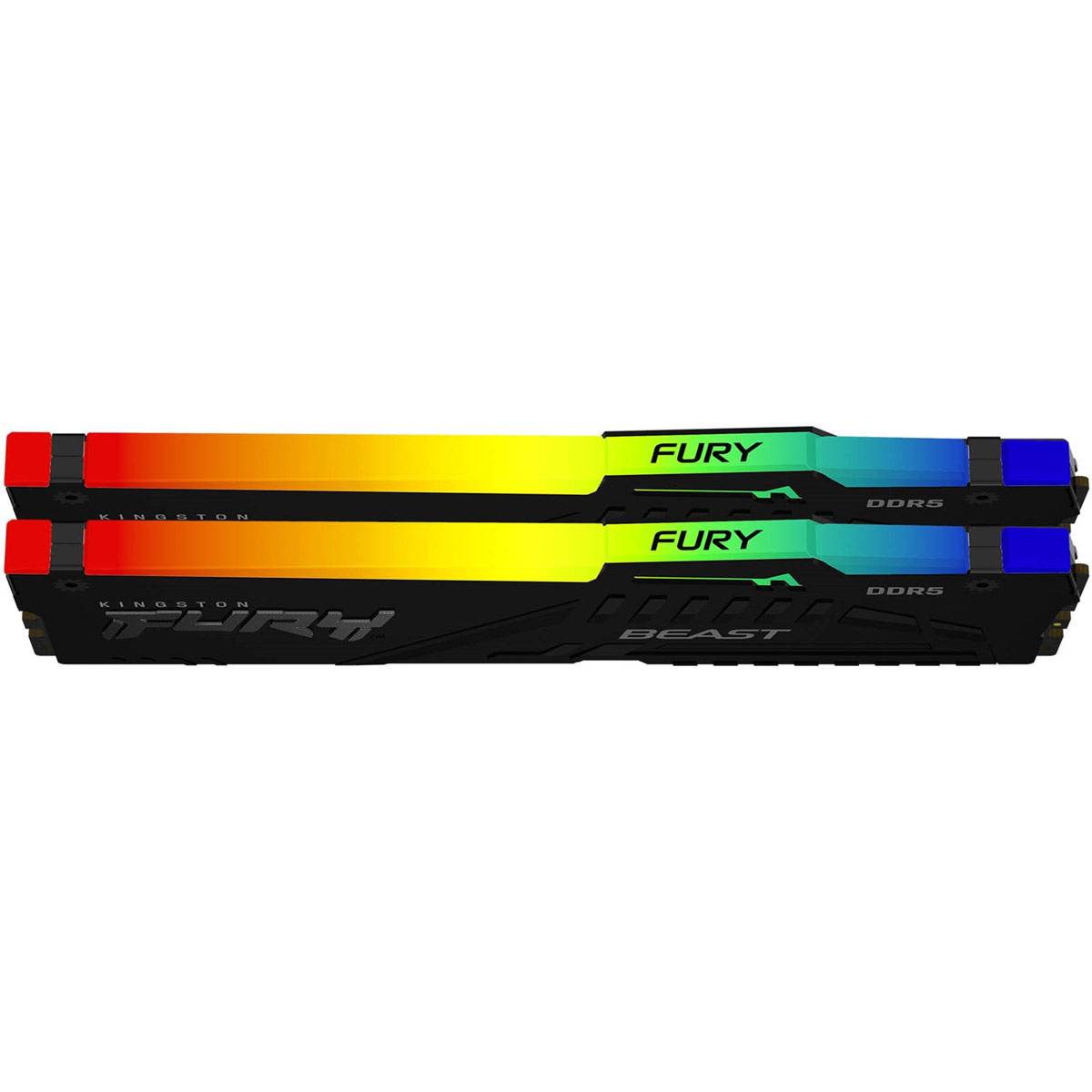 Memória RAM DIMM Kingston Fury Beast RGB 64GB (2x32GB) DDR5-5600MHz (AMD Expo/Intel XMP) CL36 (36-38-38) 1.25V 2Rx8 Preta