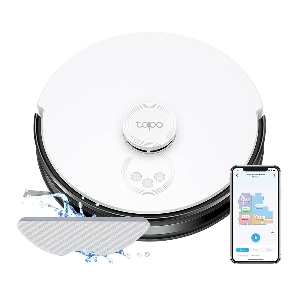 Aspirador Robô Tp-Link Tapo RV30 4200Pa 5000mAh Branco/Preto