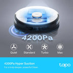 Aspirador Robô Tp-Link Tapo RV30 4200Pa 5000mAh Branco/Preto