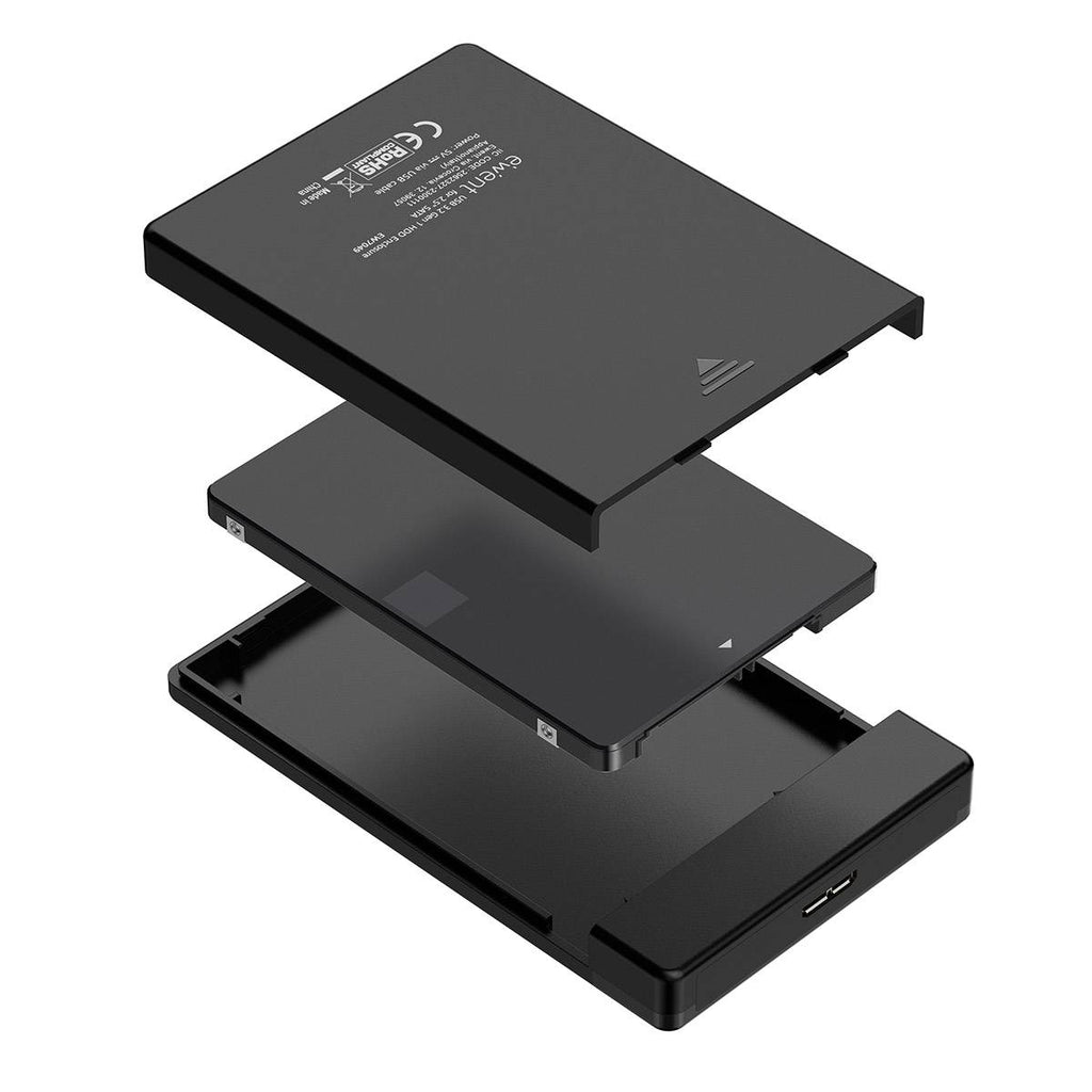 Caixa Externa 2.5" Ewent EW7049 USB 3.2 Gen 1 (USB 3.0) SATA HDD/SSD Preta