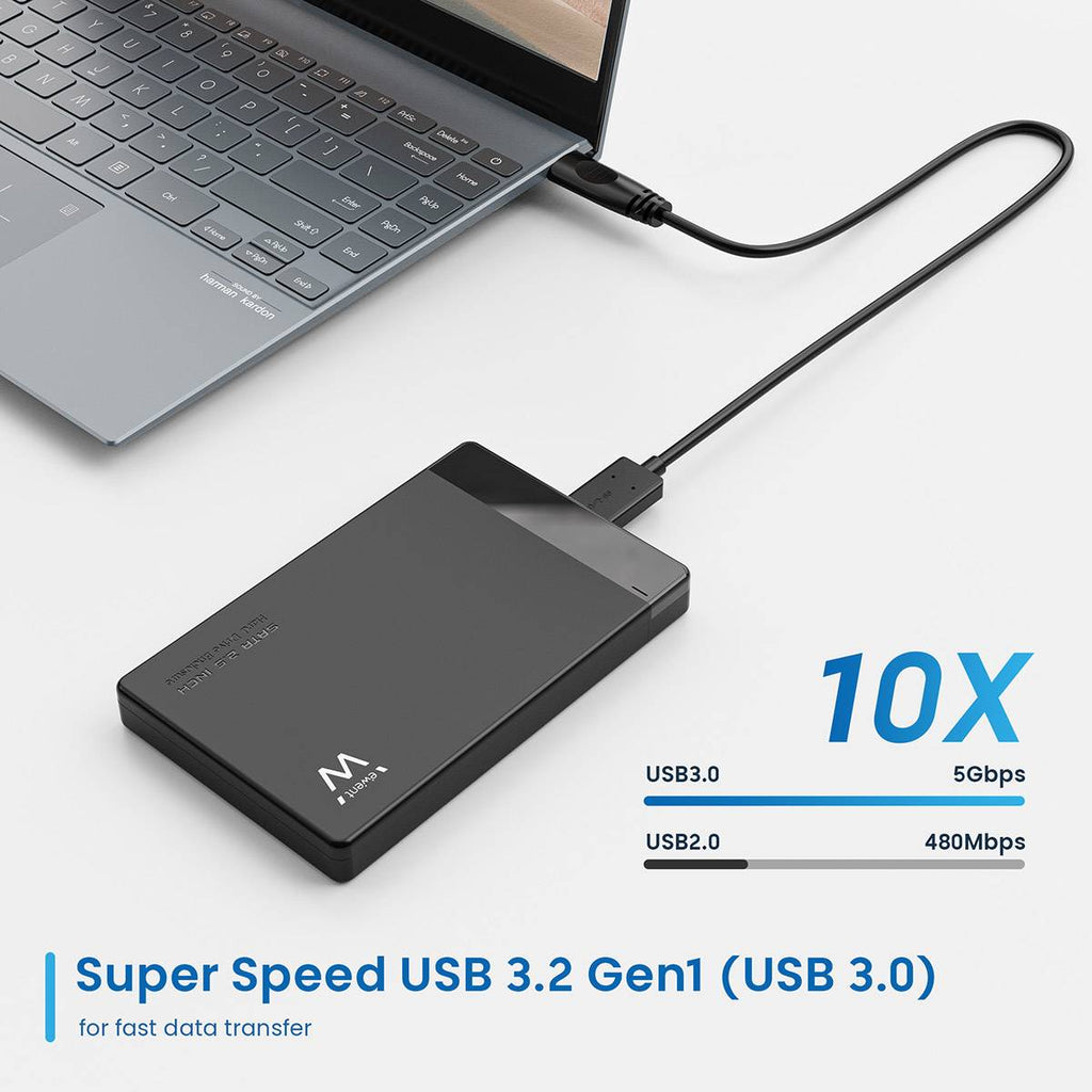 Caixa Externa 2.5" Ewent EW7049 USB 3.2 Gen 1 (USB 3.0) SATA HDD/SSD Preta