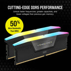 Memória RAM UDIMM Corsair Vengeance RGB 32GB (2x16GB) DDR5-6000MHz (Intel XMP) CL36 (36-44-44-96) 1.35V Preta