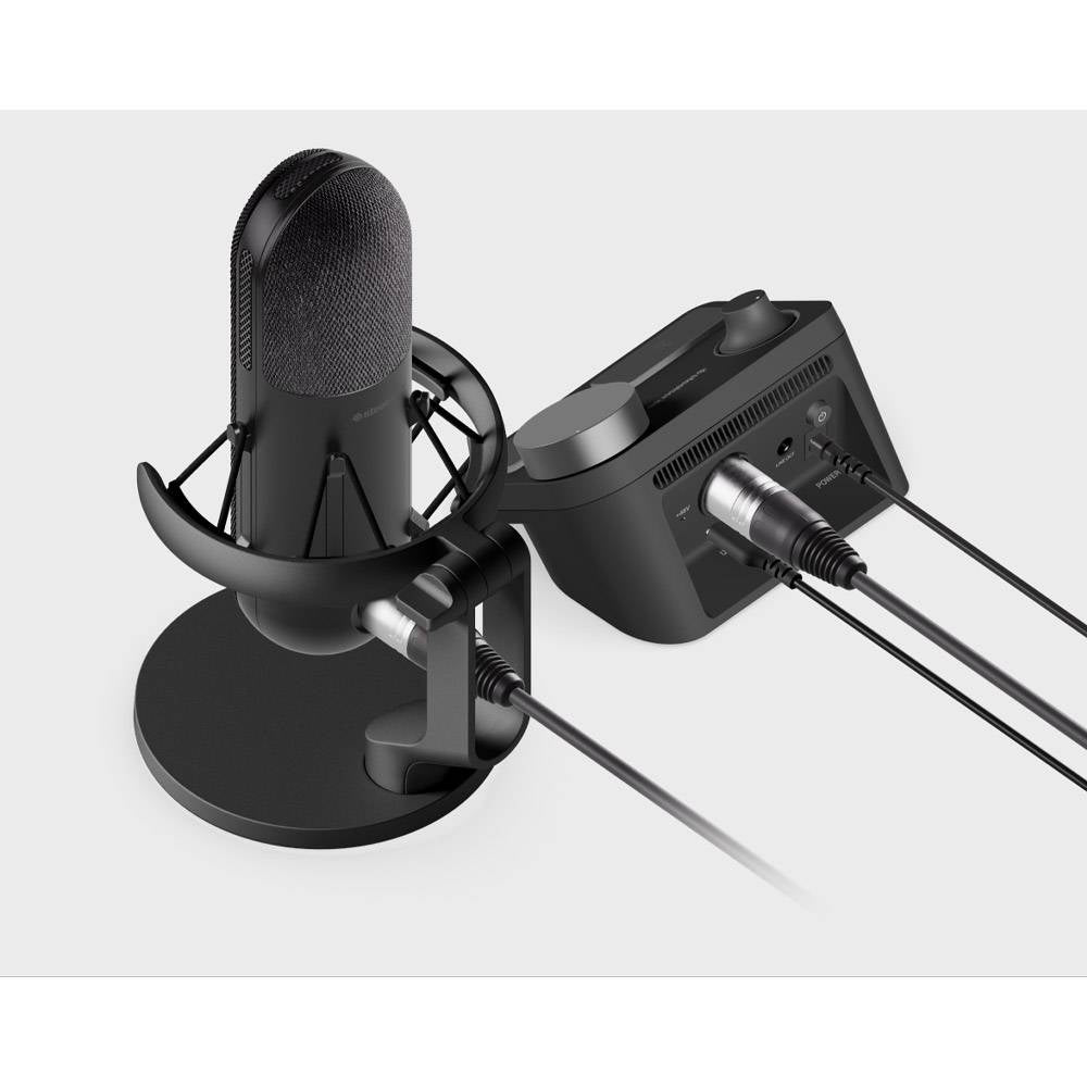 Microfone Condensador Cardióide SteelSeries ALias Pro XLR RGB 48Khz 24-bit USB Preto