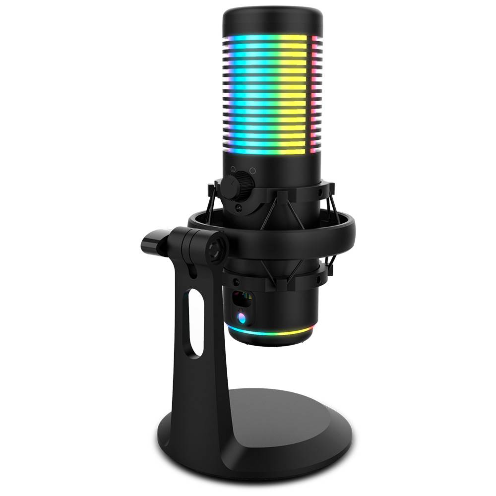 Microfone Condensador Cardióide Krom Kaze RGB 192Khz 24-bit USB Preto