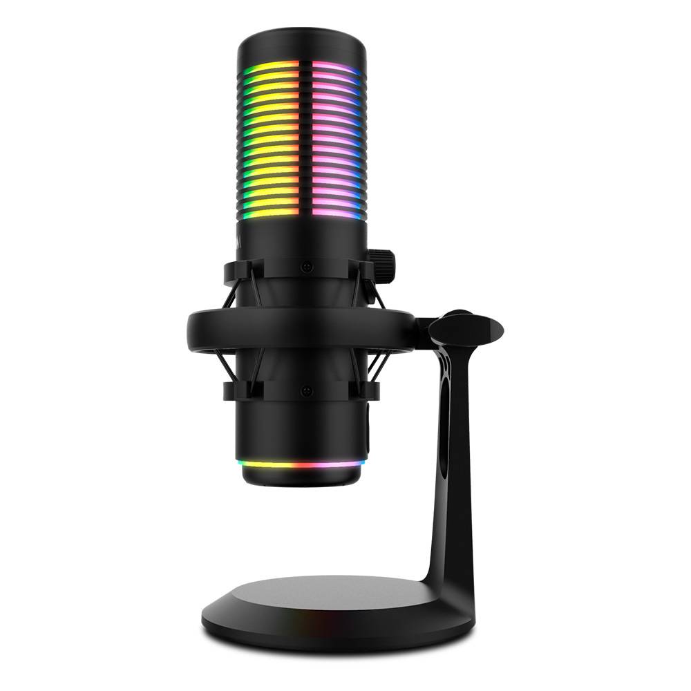 Microfone Condensador Cardióide Krom Kaze RGB 192Khz 24-bit USB Preto