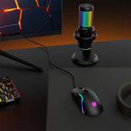 Microfone Condensador Cardióide Krom Kaze RGB 192Khz 24-bit USB Preto