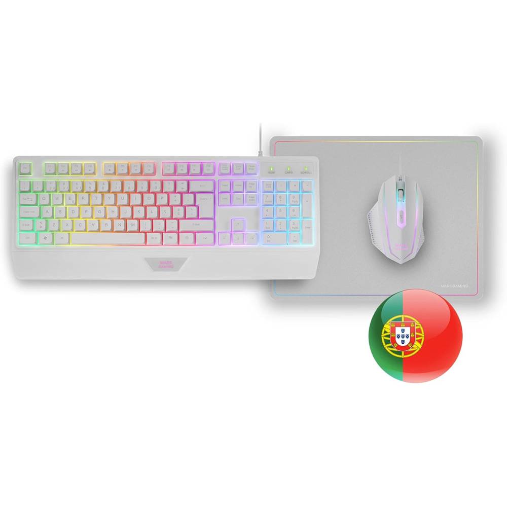 Bundle Mars Gaming MCP-124 Combo RGB Branco