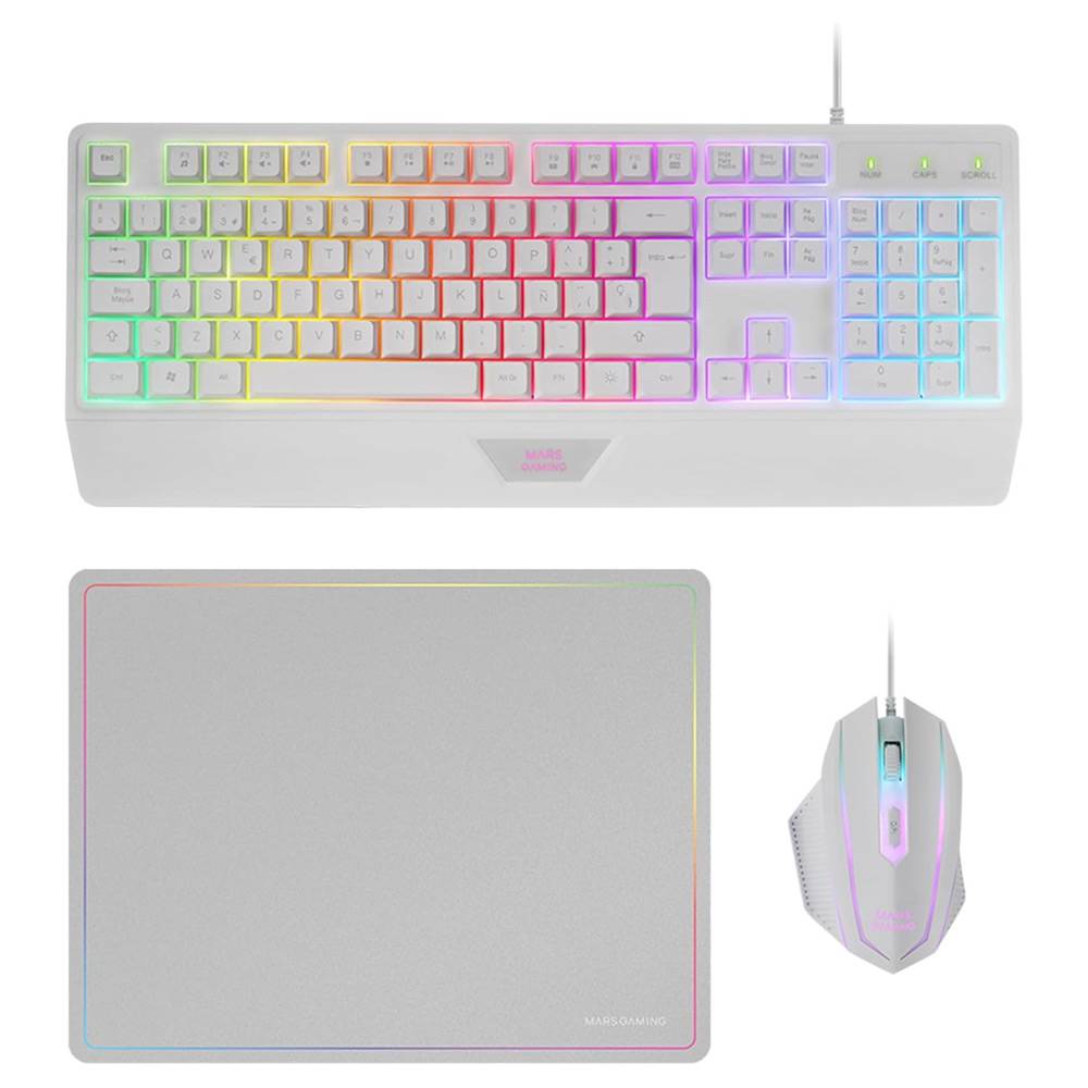 Bundle Mars Gaming MCP-124 Combo RGB Branco
