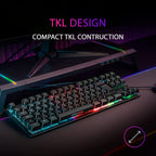Teclado Mars Gaming MK02 Híbrido TKL RGB PT Preto - MK02PT