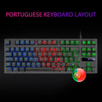 Teclado Mars Gaming MK02 Híbrido TKL RGB PT Preto - MK02PT